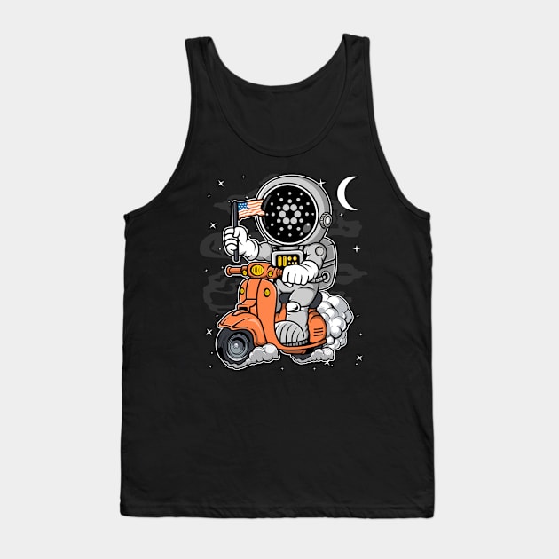 Astronaut Scooter Cardano ADA Coin To The Moon Crypto Token Cryptocurrency Blockchain Wallet Birthday Gift For Men Women Kids Tank Top by Thingking About